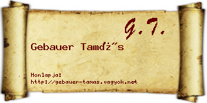 Gebauer Tamás névjegykártya